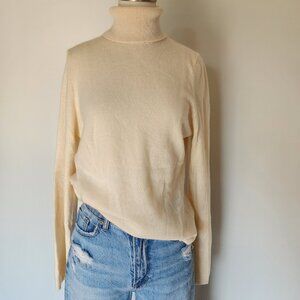 Charter Club Pure Cashmere Cream Turtleneck Sweater NWOT - Large